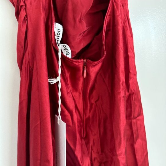 NWT Reformation Casette Midi Silk Dress Sangre Red Sz 2 Wedding Bridesmaid Gown - Picture 10 of 10